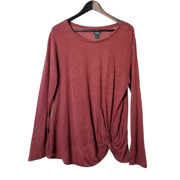 Roots Tops - Roots Canada 100% Linen Twisted Knot Top